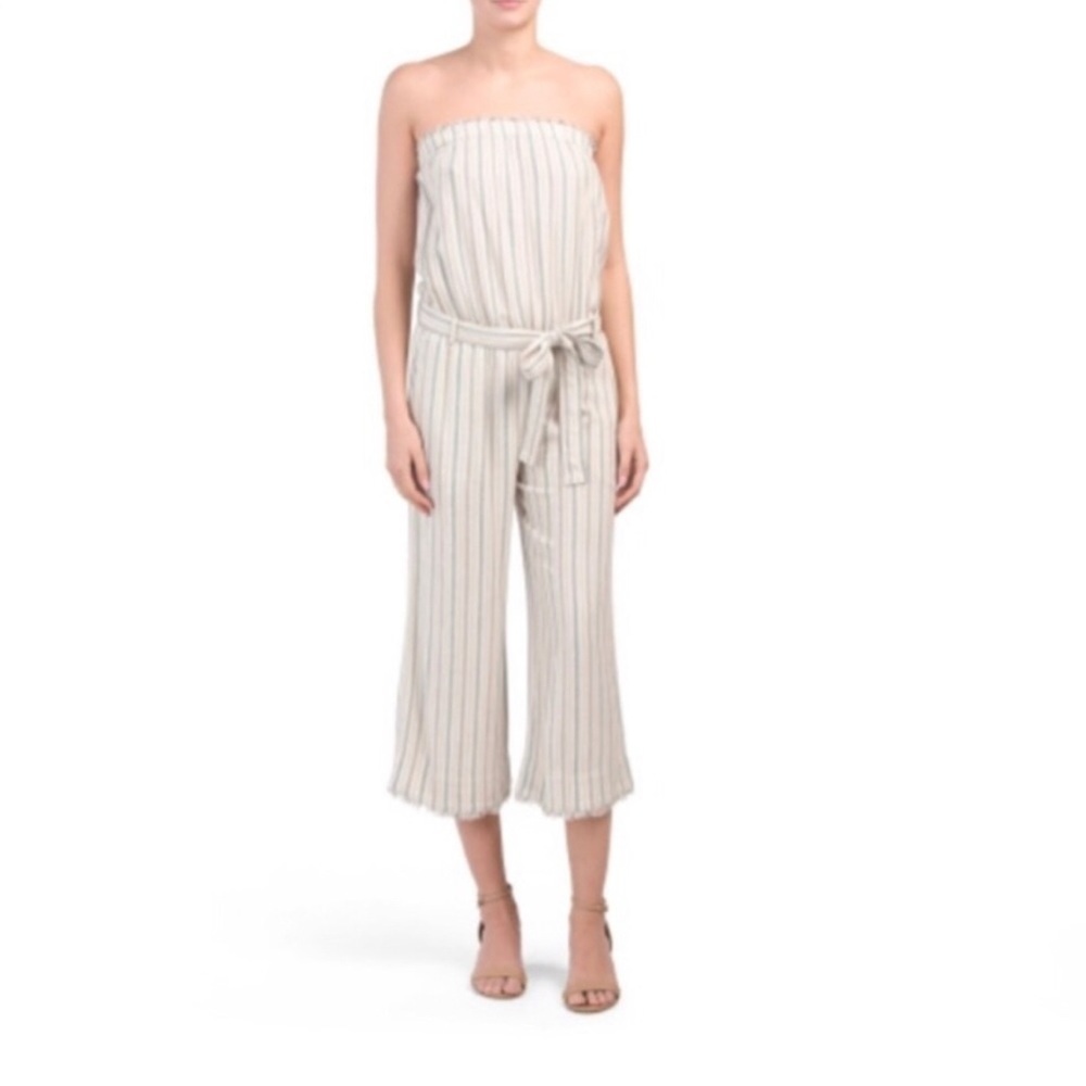 Cloth & Stone- Strapless Wide Leg Crop Jumpsuit